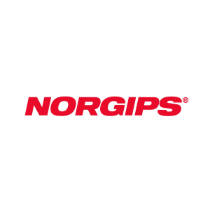 Логотип NORGIPS — продукцію в BUDMO